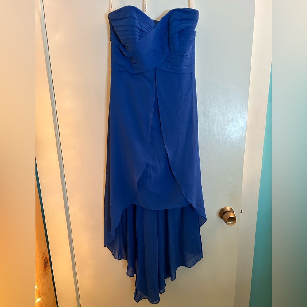 David’s Bridal Royal Blue Strapless Bridesmaid/Prom Dress